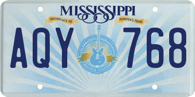 MS license plate AQY768