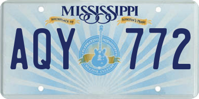 MS license plate AQY772