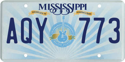 MS license plate AQY773