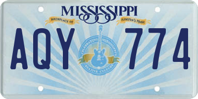 MS license plate AQY774
