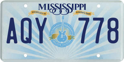 MS license plate AQY778