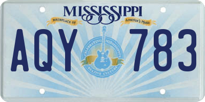 MS license plate AQY783