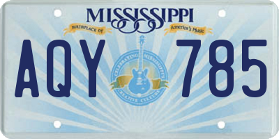 MS license plate AQY785