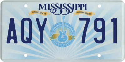 MS license plate AQY791