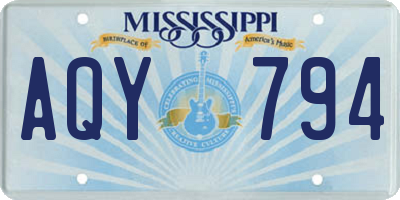 MS license plate AQY794