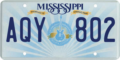 MS license plate AQY802