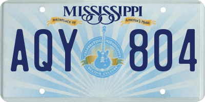 MS license plate AQY804