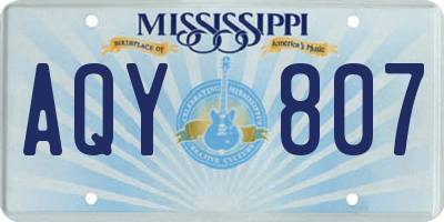 MS license plate AQY807