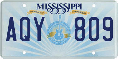 MS license plate AQY809