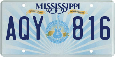 MS license plate AQY816