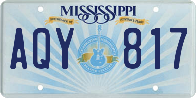 MS license plate AQY817