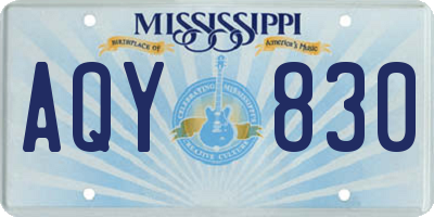 MS license plate AQY830