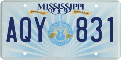 MS license plate AQY831