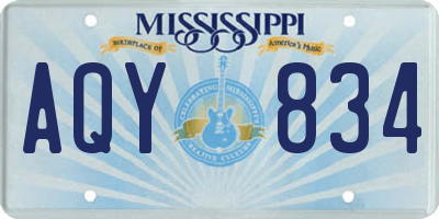 MS license plate AQY834
