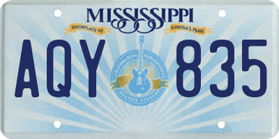 MS license plate AQY835