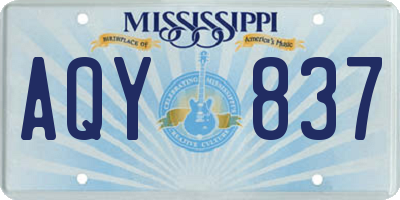 MS license plate AQY837