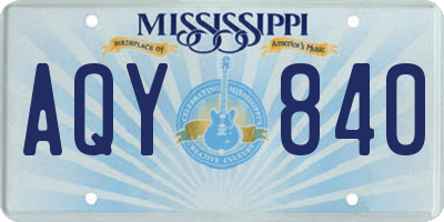 MS license plate AQY840