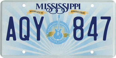 MS license plate AQY847