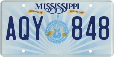 MS license plate AQY848