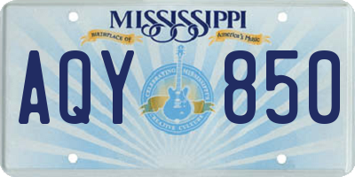 MS license plate AQY850