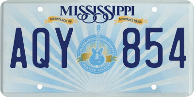MS license plate AQY854