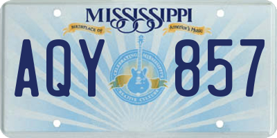 MS license plate AQY857