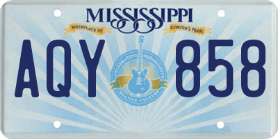 MS license plate AQY858