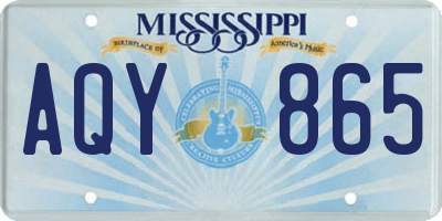 MS license plate AQY865