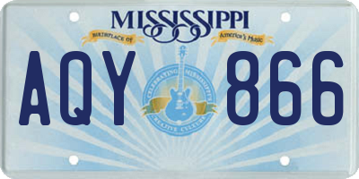MS license plate AQY866