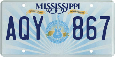 MS license plate AQY867