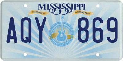 MS license plate AQY869