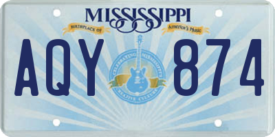 MS license plate AQY874