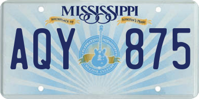 MS license plate AQY875