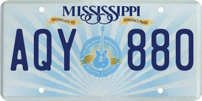 MS license plate AQY880