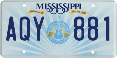 MS license plate AQY881
