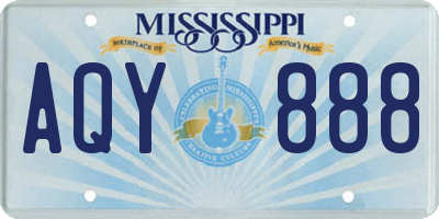 MS license plate AQY888