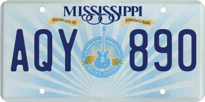MS license plate AQY890
