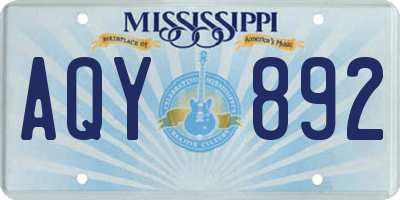 MS license plate AQY892