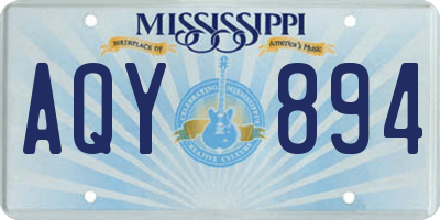 MS license plate AQY894