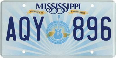 MS license plate AQY896