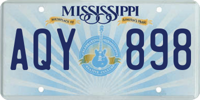 MS license plate AQY898