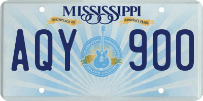 MS license plate AQY900
