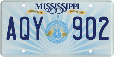 MS license plate AQY902