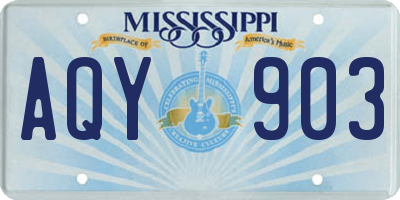 MS license plate AQY903