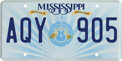 MS license plate AQY905