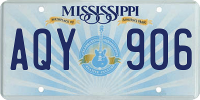 MS license plate AQY906