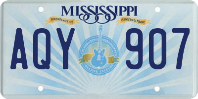 MS license plate AQY907