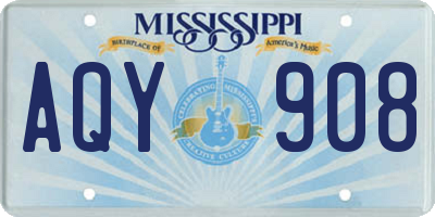 MS license plate AQY908
