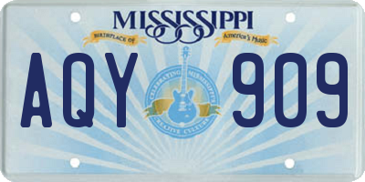 MS license plate AQY909