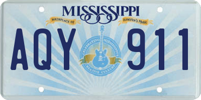 MS license plate AQY911